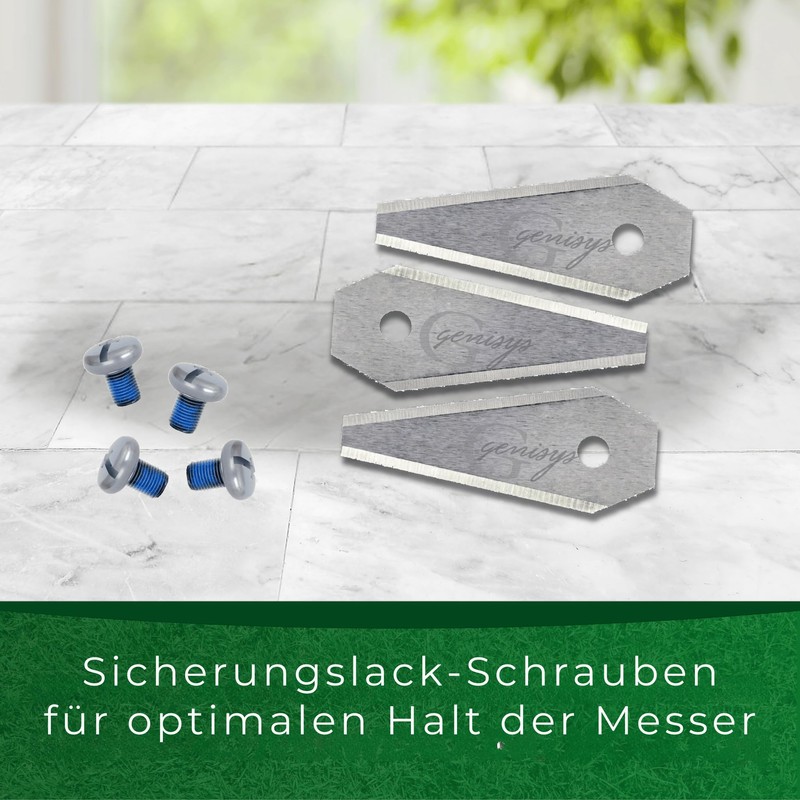 Genisys 3 Titanium Replacement Blades Bosch INDEGO & Screws in