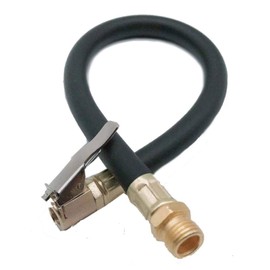 1 x Inflator Pump Hose Adapter with Locking Air Tyre Chuck, Braided Flexible Tyre Portable Valve Clip for Motorcycle Car Bicycle Pipe Air Tool Black