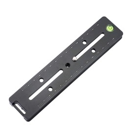 180mm Quick Release Plate with Double Arca Dovetails, Precision Rail with Spirit Level and Precision Decimal Scale, Double Macro Rail