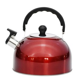 TYTOGE 3L Tea Kettle, Stainless Steel Whistles Camping Bottle, Lightweight Teapot Camping Trips Hiking Cooking Grilling (Red)