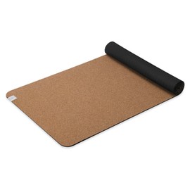 Gaiam Cork Yoga Exercise Mat | Natural Sustainable Cork Resists Sweat and Odors | Non-Slip TPE Backing Prevents Slipping| Great for Hot Yoga, Pilates, Fitness Working Out (68" x 24"x 5mm Thick)