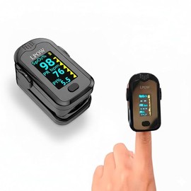 Bluelander Oxímetro Digital de Pulso de Dedo, Medidor de Saturación de Oxígeno en Sangre SpO2 y Frecuencia Cardíaca PR, Pantalla LED, para Detección  