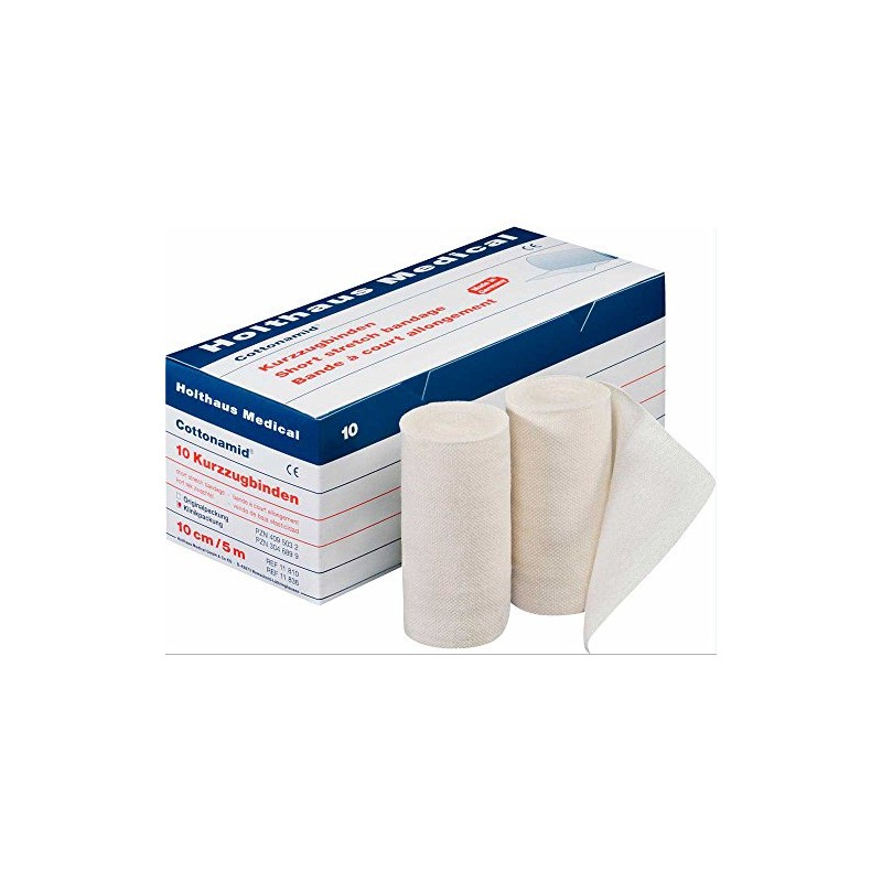 Holthaus Medical Cottonamid® Short Pull Bandage Bandage Raw White Elastic