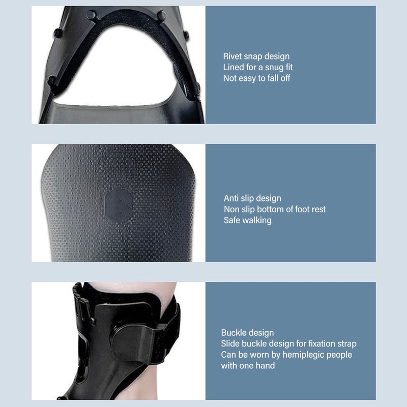 Left Foot Drop Brace Lightweight Foot Orthosis Support Adjustable Straps