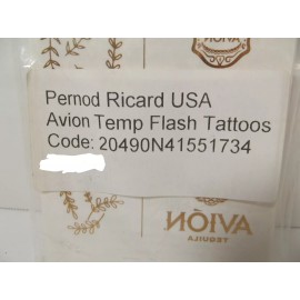 AVION Tequila Margarita Metallic Vinyl Temporary Tattoo Sugar Skull Vines LOGO