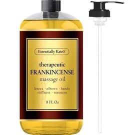 Essentially KateS Aceite De Masaje De Incienso 8 Fl Oz - Rodillas, Codos, Caderas, Manos, Hombros Y Piernas - Aceite De Incienso 100% Puro Relaja El D