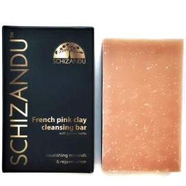 Schizandu Organics Clay Cleansing Bar Soap, Organic Herbal Skin Detox with French Pink Clay | 4 oz. | 100% Pure, Natural Luxury For Skin and Body Detoxification, Moisturizing, Nourishing Beauty Bar