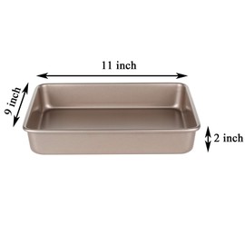 11 Inch Baking Sheets Pan Nonstick Set of 2, Walooza Cookie Sheet Replacement Toaster Oven Tray, Deep Size 2 inch Bakeware, Non Toxic & Heavy Duty & Easy Clean
