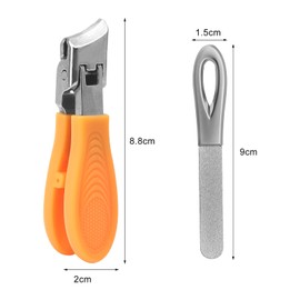 Curved Nail Clippers, Ingrown Nail Clipper, Curved Fingernail Clippers, Slanted Large Toe Nail Clippers Anti-Splash Fingernail Podiatrist Angled Head Long Handled Toenail Clippers for Seniors and Men