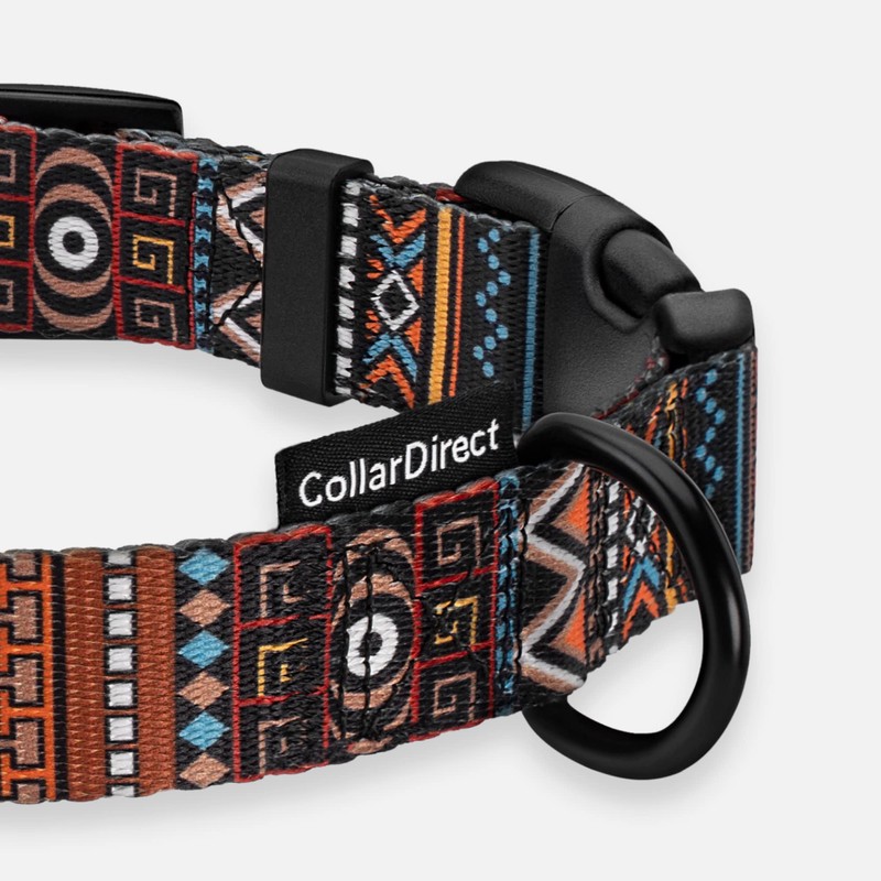 CollarDirect Tribal Dog Collar Aztec Pattern (Neck Fit 12"-16", Pattern