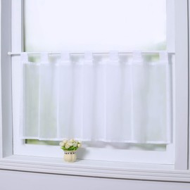 Joyswahl Eva Bistro Net Curtain, Plain Colour, Voile Transparent Curtains, Pack of 1