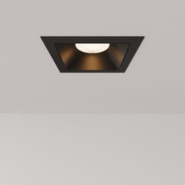 VidaLite Inspira 3in Black LED Recessed Ceiling Light, Square Canless Downlight Kit with Selectable 5CCT Color Temperature & Full Range Dimmer, 1200LM Brightness, 14W, ETL, IC & IP44 Wet Rated