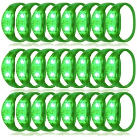 Dhseinat 100 Pcs LED Bracelets Sound Activated with Flashing LED Strobe Music Control Light Up Bracelets for Rave, Game Prizes, Birthday Party Favor,Valentine's Day gift (Green)