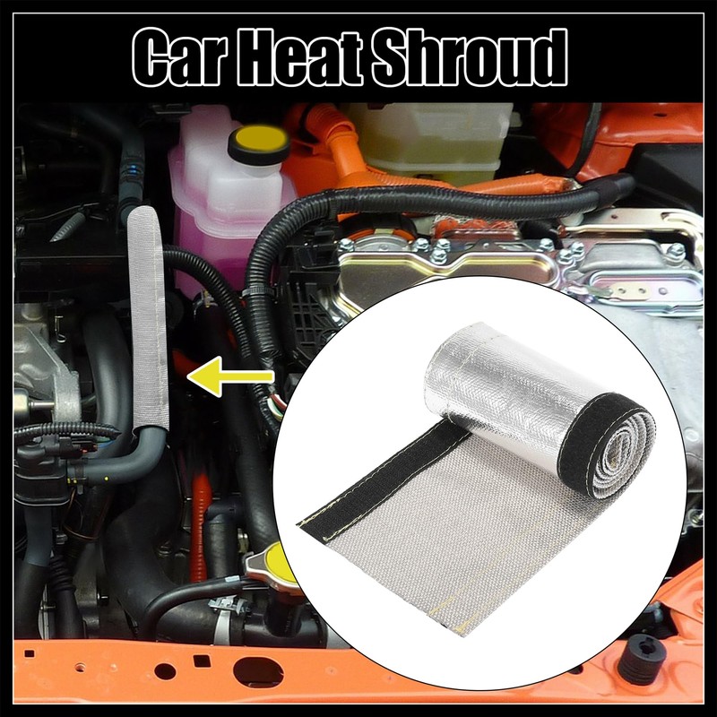Hihaha Car Heat Shroud 1-1/8" ID 3.2ft Aluminized Sleeving Shield