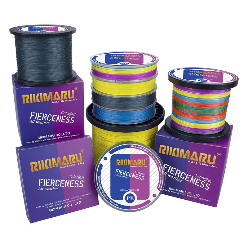 RIKIMARU Braided Fishing Line Abrasion Resistant Superline Zero Stretch&Low Memory