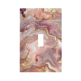 CZRPKEN Pink Gold Marble Luxury Ombre Texture 1 Gang Modern Abstract Light Switch Covers Single Toggle Wall Plate Decorative Switchcover Electrical Switchplate Bathroom Bedroom Decor