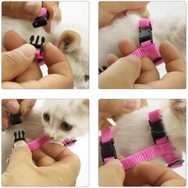 Cat Harness, Escape Proof, Cat Lead, Adjustable Cat Harness 20-35 cm, Cat Harness for Walking, Nylon Cat Lead, Comfortable, for Small Cats, Rabbits and Dogs (Pink)