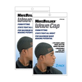 Wavebuilder Wave Cap, Black, 2 Packs of 2 (4 Total)