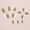 24Pcs Press on Nails Medium Coffin French Tip with White