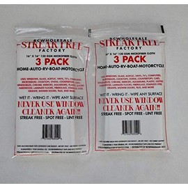 Streak Free Factory Microfiber Cleaning Cloth 16 x 16 inch White (6)