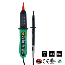 KPS - DT220 Voltage Tester and Continuity Tester, Differential Test RCD Test Test, Voltage 12V-400V, Polarity, Residual Current Circuit Breaker and LED Display, IP54