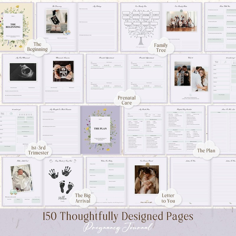 Lanpn My Pregnancy Journal Memory Book for First Time Mom,