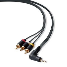 Elecom DH-MLWRY30BK AV Cable Stereo Mini Plug (L-Type 4 Poles) to RCA Pin Plug 3.0m Black