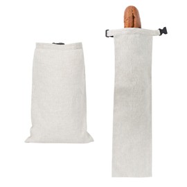 HSOFTIFY 2 Pack 100% Linen Bread Bags for Homemade Bread Sourdough 13 x 19.6 Inch Reusable Bread Storage Bag 7.8 x 28.7 Inch for large Baguette (Linen)