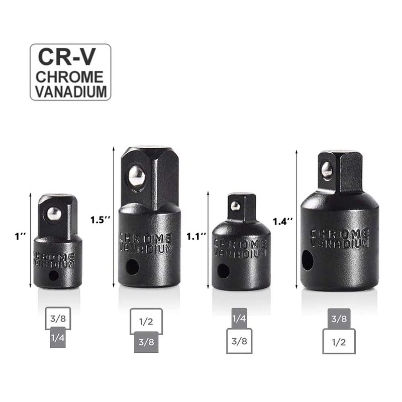 Bestgle 4pcs Impact Socket Adapter and Reducer Set, Socket Driver