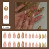 3D Flower Press on Nails Almond Medium Fake Nails French