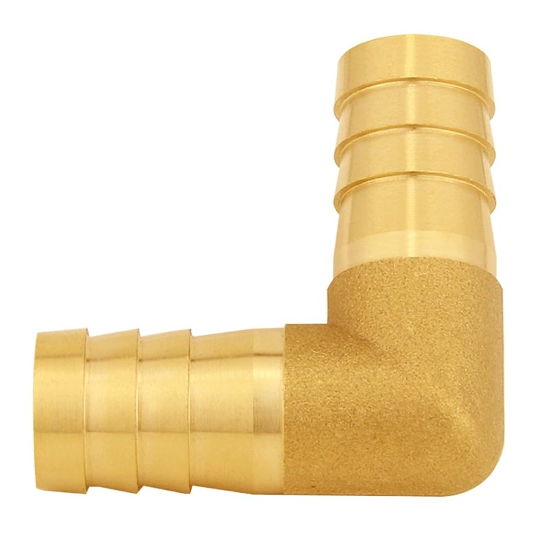 Uenede 2PCS Solid Brass 3/4"OD Barb Elbow Fittings 2-Way 90
