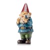 Alpine Corporation 12" Tall Outdoor Garden Gnome with Bird Yard