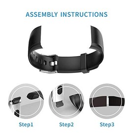 Septoui Replacement Wristband for Fitness Wristband, Smart Watch, Skin-friendly and Breathable, Pack of 2 in Black and Grey