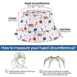 GWOWLWF Bucket Hat for Woman Man, USA Patriotic American Flag Hats, 4th of July Fisherman Sun Hat, Unisex Print Cute Funny Summer Independence Day Bucket Hats for Outdoor Vacation Fishing, USA Flag B