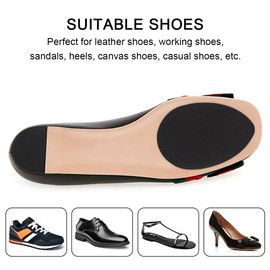Dr. Shoesert Non-Slip Shoes Pads Adhesive Shoe Sole Protectors, High Heels Anti-Slip Shoe Grips (Black - 2 Pieces)