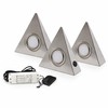 vislux Set of 3 LED Triangular Light Kitchen Light Stainless