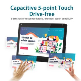 LESOWN 7 inch Raspberry Pi Monitor Touchscreen with Case, Touch Display 7 inch LCD Screen 1024x600 IPS Small HDMI Monitor Speakers for Win Driver Free