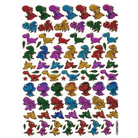 DINOSAUR Animal sticker decal Metallic Glitter 1 sheet Dimensions: 13.5 cm x 10 cm