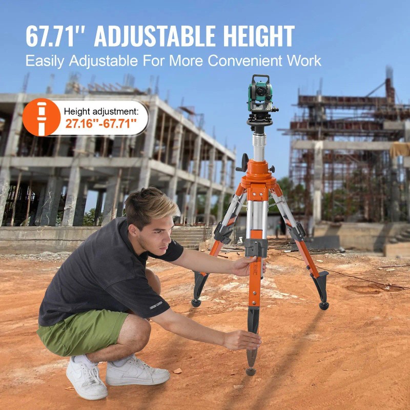 Laser Level Tripod Stand 27.16-67.71 In Height Adjustable Aluminum Alloy