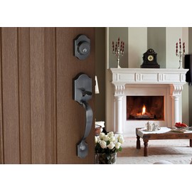 Copper Creek HZ2610XBK-AN Heritage Front Entrance Handleset in Antique Nickle with Ball Knob Interior