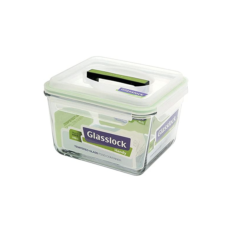 Glasslock Airtight Anti Spill Rectangular Handy Food Container set of