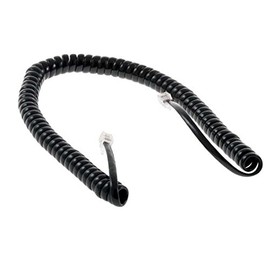 NAC Wire and Cables 12' FT Telephone Handset Cord Coiled Gray 4 Conductor RJ22 Plug Male Curly Cord UL Modular Plugs Each End RJ-22 4P4C Phone Line Telephone Hand-Set RJ22