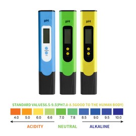 SEIWEI 1 Pcs pH Test Meter, 0.00-14.00 pH High Precision pH Pen, Waterproof pH Pocket Tester for Aquarium, Hydroponics, Laboratory, Spas, Swimming Pools (Blue)