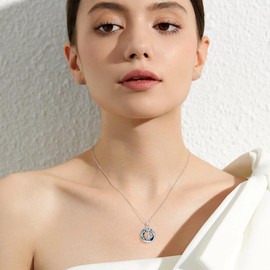 ROMANTIC WORK Sisters Necklace for 2 Girls Sterling Silver Sister Pendant Friendship Jewelry Christmas Birthday Gifts for Women Sisters, Sterling Silver, Quartz