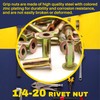 Terixe 100 Pack 1/4-20 Multi-Grip Rivet Nuts - Zinc-Plated Steel