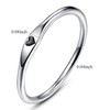 AVECON 925 Sterling Silver Simple Carve Heart Wedding Band Stackable
