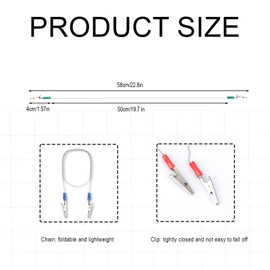 Tinoaly 6pcs Dental Bib Clips with Chain, 22.8 Inch Adjustable Metal Napkin Clips for Dentist Clinic Reusable Neck Chain Bib Holder for Adults Kids Elders (6 Colors)