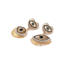 Eye Statement Earrings for Women, Eye Heart Dangle Earrings for Girls, Evil Eye Earrings Hypoallergenic, Blue Eye Earrings Studs, Beaded Eyes Drop Earrings, Cute Eye Jewelry Gifts Funny Earrings