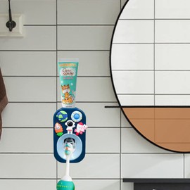 Automatic Kid Toothpaste Dispenser for Shower,Toothpaste Squeezer for Kids & Family, is Wall Mounted Bathroom Decor by Mr. Thumbs (1pc,Astronaut #2)
