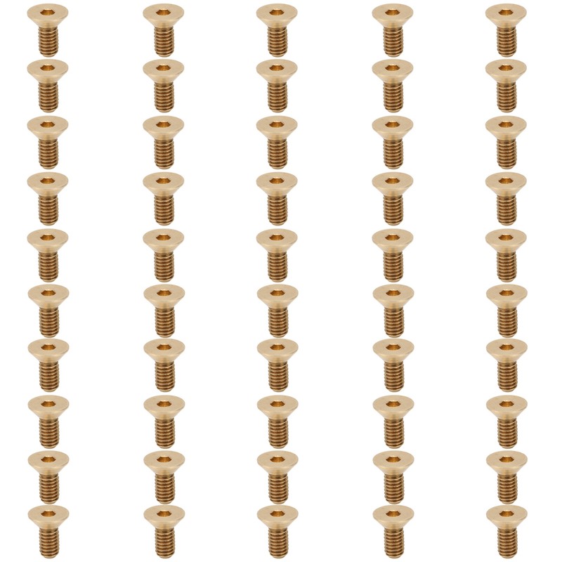 50Pcs Flat Hex Socket Screw Copper Countersunk Head Fastener Hardware
